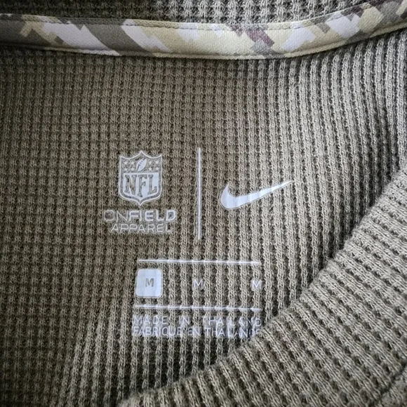 Nike Men's M Olive Cleveland Browns 2021 Salute To Service Henley Long Sleeve - Picture 9 of 13